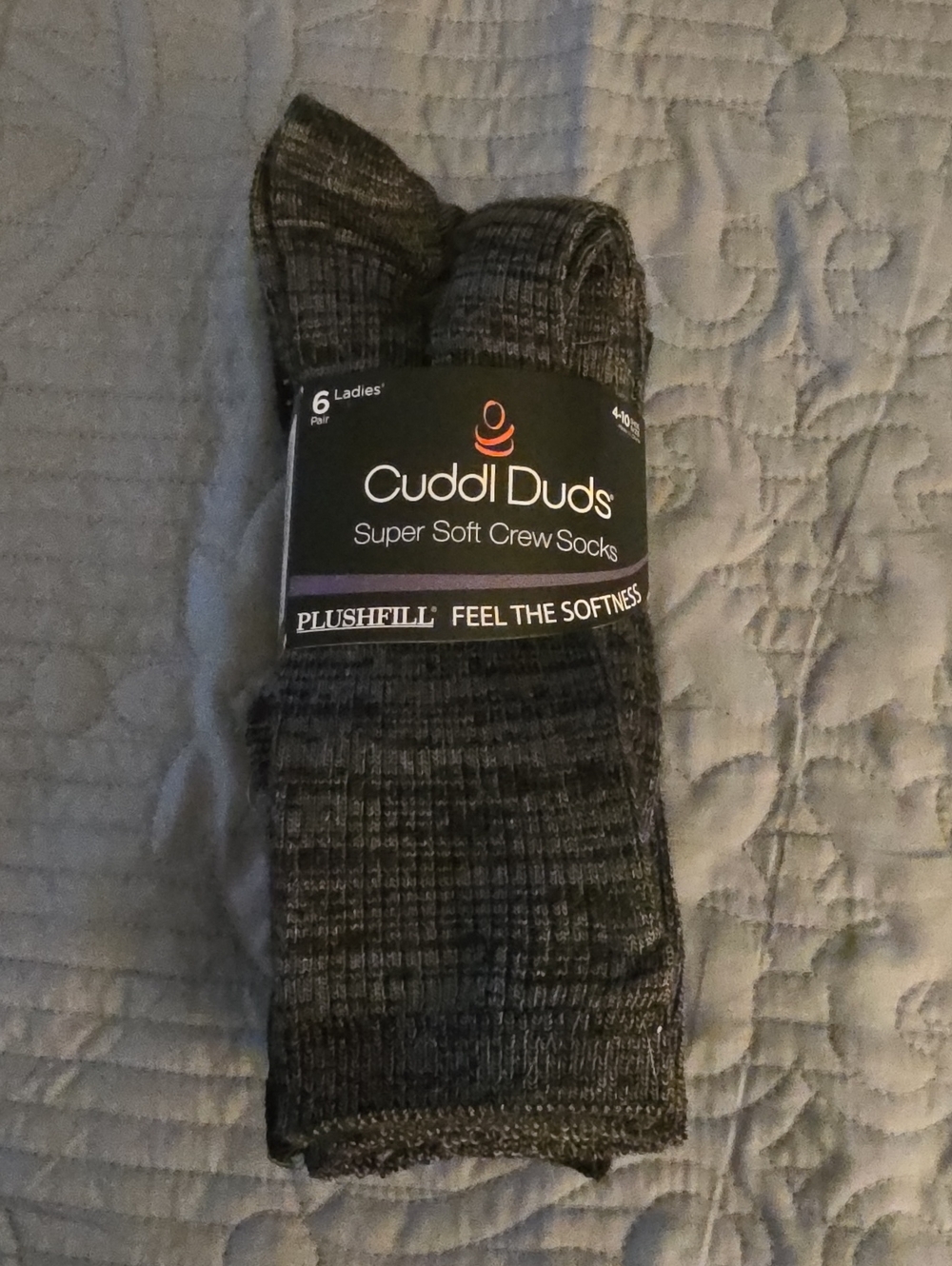 Cuddl Duds Men's Super Soft Crew Socks - Charcoal Gray